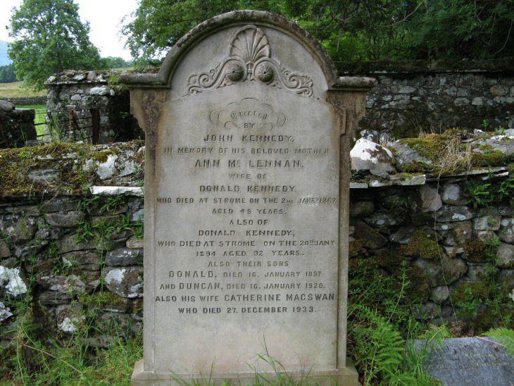 Photo of headstones/Ann McLennan d1867 hdstn Lochcarron Old